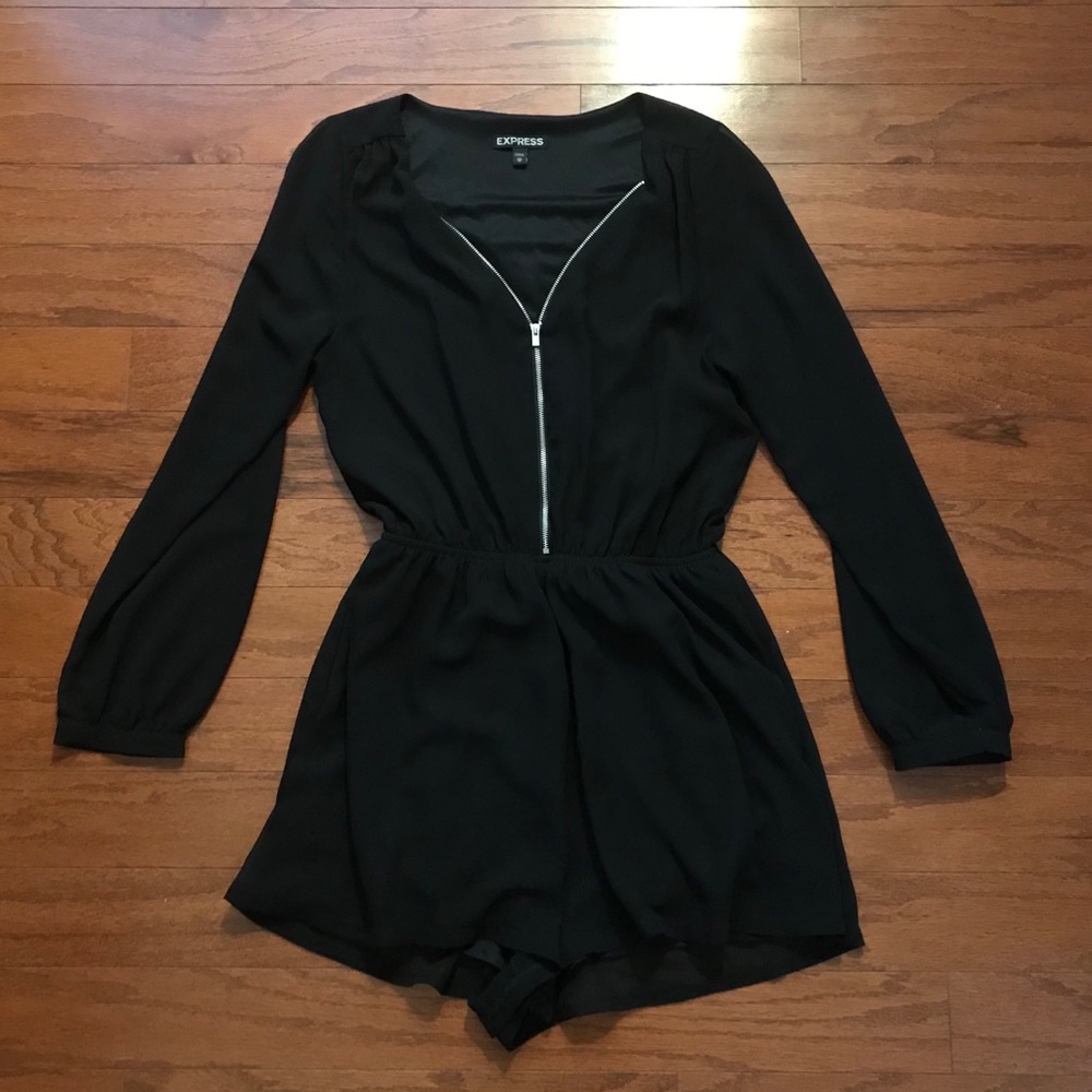 Long sleeve black romper